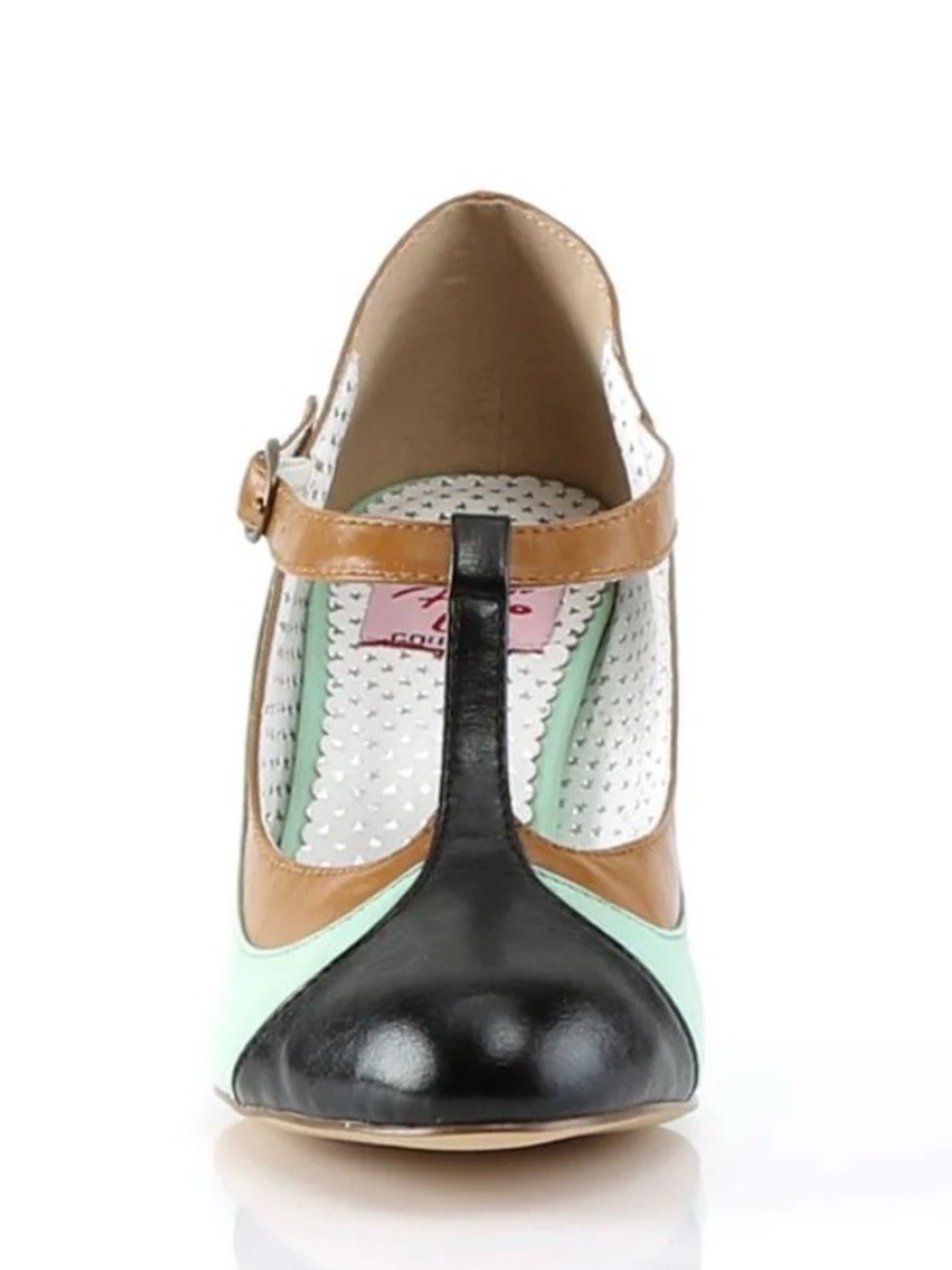 Pinup Couture Peach-03 Mint Green T-Strap Heels Size 8 NIB - Picture 3 of 13